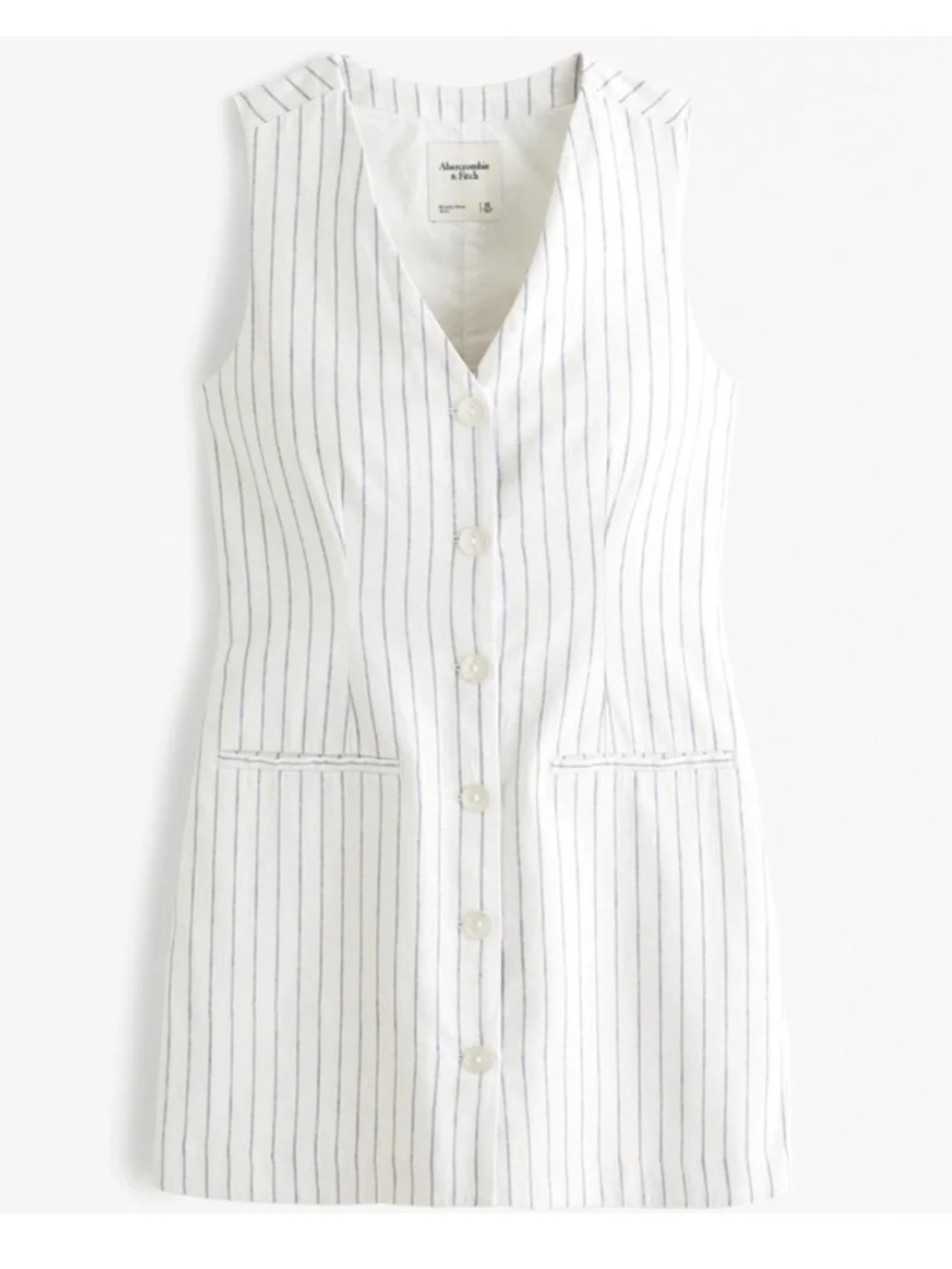 Abercrombie & Fitch Mara Linen Vest Dress Size Medium Petite